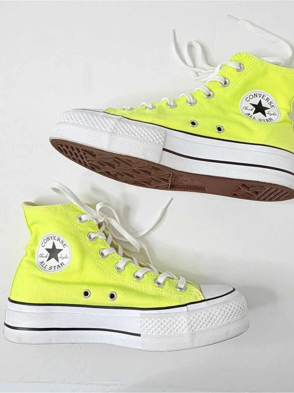 Converse Chuck Taylor All Star Platform High Hi Top Light Citron W7